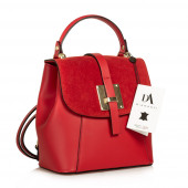 Rucsac tip geanta de dama, din piele naturala, DiAmanti Fausta Rosso